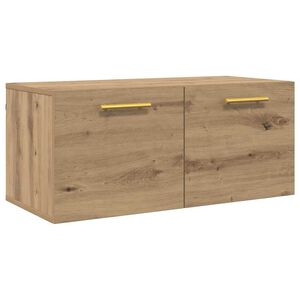 vidaXL Стенен шкаф 80 x 36.5 x 35 cm Инженерна дървесина дъб артизан