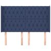 vidaXL Горна табла за легло с уши, синя, 147x16x118/128 см, плат