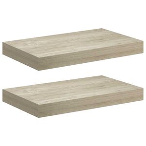 vidaXL Окачени стенни рафтове, 2 бр, дъб, 40x23x3,8 см, МДФ