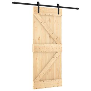 vidaXL Преплъзваща се врата 85 x 210 cm Естествено и черно