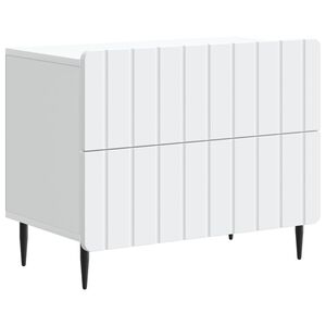 vidaXL Нощен шкаф Бяло 62 x 34,5 x 49,5 см Инженерна дървесина