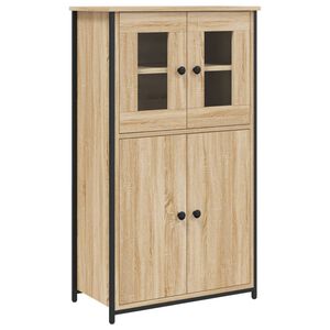 vidaXL Висок шкаф, дъб сонома, 62x32x106,5 см, инженерно дърво