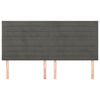 vidaXL Табла за легло, тъмносива, 160x5x118/128 см, кадифе