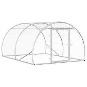 vidaXL Кокошарник Сребристо 200 x 150 x 100 cm Поцинкована стомана