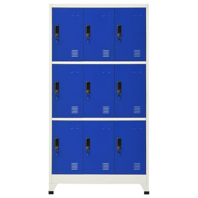 vidaXL Заключващ се шкаф, сиво и синьо, 90x45x180 см, стомана