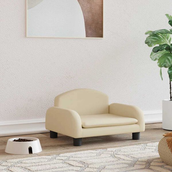 vidaXL Кучешко легло кремаво 50x40x30 см текстил