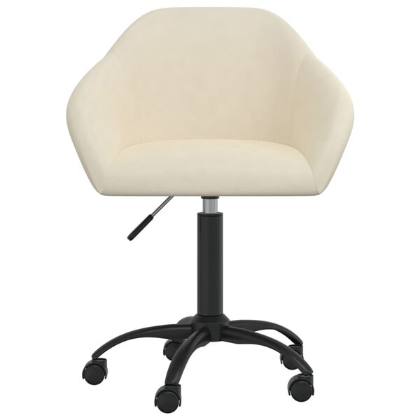 vidaXL Въртящ се трапезен стол, кремав, кадифе