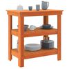vidaXL Работна маса с рафт Кафяво с восъчно покритие 78,5 x 50 x 80 см