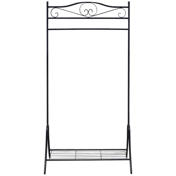 vidaXL Щендер за дрехи, черен, стомана
