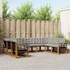 vidaXL Комплект дивани за открито 9 pcs Естествено и светло сиво