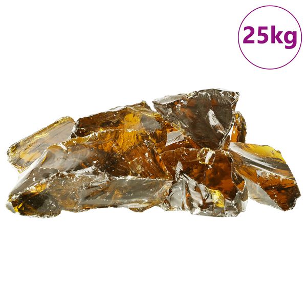 vidaXL Градински камъни Кафяво 12 cm Стъкло