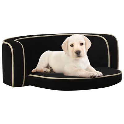 vidaXL Сгъваем кучешки диван черен 73x67x26 см плюш перима възглавница