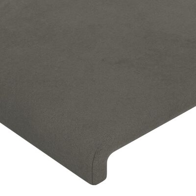 vidaXL Горна табла за легло, тъмносива, 80x5x78/88 см, кадифе