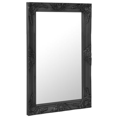 vidaXL Стенно огледало, бароков стил, 50x80 см, черно