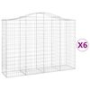 vidaXL Габионни кошници арка 6 бр 200x50x140/160 см поцинковано желязо