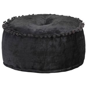 vidaXL Кръгъл пуф, кадифе, 40x20 см, антрацит