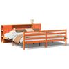vidaXL Легло с етажерка за книги, без матрак, 200x200 см, бор масив