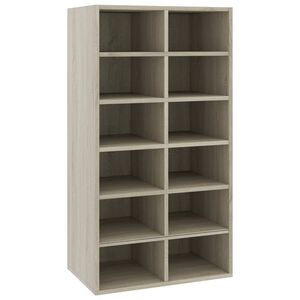 vidaXL Етажерка за обувки, сонома дъб, 54x34x100,5 см, инженерно дърво