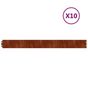 vidaXL Градински кантове 10 бр 10x103 см гъвкави кортенова стомана