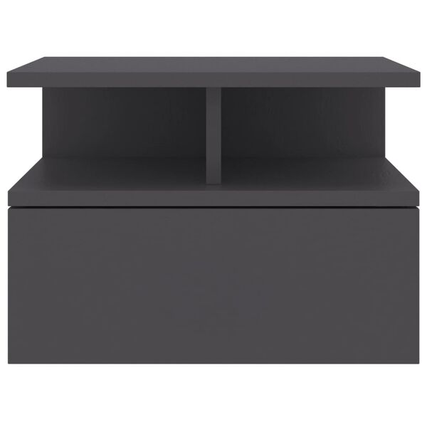 vidaXL Нощни шкафчета за стена, 2 бр, сиви, 40x31x27см инженерно дърво