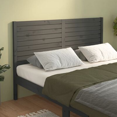 vidaXL Горна табла за легло, сива, 206x4x100 см, бор масив