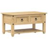 vidaXL Маса за кафе с чекмеджета "Corona" 85x50x45 см бор масив