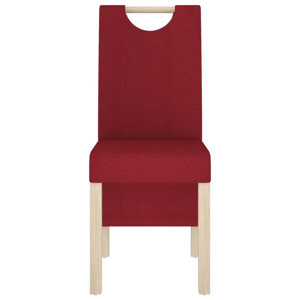 vidaXL Трапезни столове, 4 бр, виненочервени, текстил