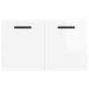 vidaXL Стенен шкаф, бял гланц, 60x36,5x35 см, инженерно дърво