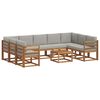 vidaXL Комплект дивани за открито 10 pcs Естествено и светло сиво
