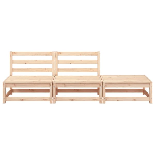 vidaXL Градинско кресло без подлакътници, с табуретка, бор масив