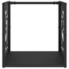vidaXL Стойка за дърва, черна, 40x40x40 см, студеновалцувана стомана