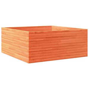 vidaXL Градинска кашпа, восъчнокафяв 110x110x46 см борово дърво масив