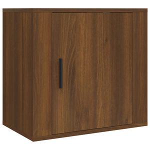 vidaXL Нощно шкафче за стенен монтаж, кафяв дъб, 50x30x47 см