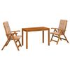 vidaXL Garden Dining Set Натурално Солидно акациево дърво