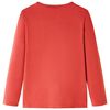 Детска тениска с дълъг ръкав, опушено червено, 128