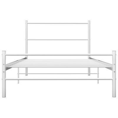 vidaXL Рамка за легло, бяла, метал, 90x200 см