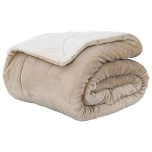 vidaXL Одеяло Бежово 130 x 150 cm 1 kg Мека вълна