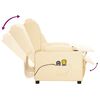 vidaXL Електрически масажен стол, кремав, изкуствена кожа