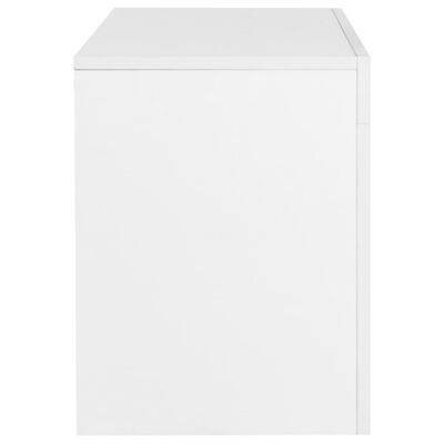 vidaXL ТВ шкаф с LED осветление, бял гланц, 130x35x45 см