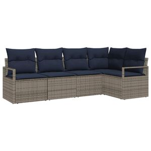 vidaXL Комплект дивани 5 pcs Сив полиратан