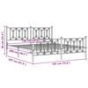 vidaXL Метална рамка за легло с горна и долна табла, бяла, 180x200 см