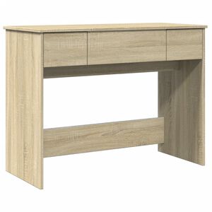 vidaXL Тоалетка с огледало, дъб сонома, 100x45x76 см