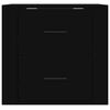 vidaXL Нощно шкафче за стенен монтаж, черно, 50x36x47 см
