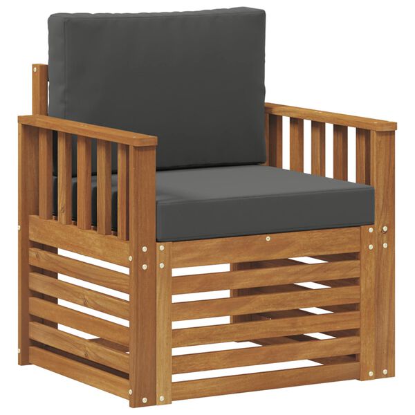 vidaXL Комплект дивани за открито Солидно акациево дърво и полиестер