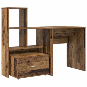 vidaXL Бюро Старо дърво Инженерна дървесина 131,5 x 50 x 106,5 см