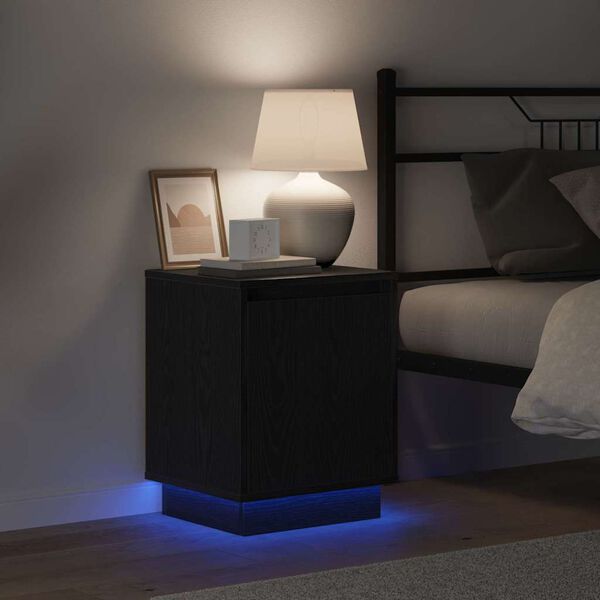 vidaXL Нощен шкаф Черния дъб 39 x 34,5 x 50 см Инженерно дърво