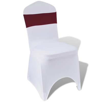 Разтегателна декоративна лента за стол с катарама, бордо, 25 бр
