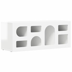 vidaXL ТВ шкаф Лъскаво бяло 100 x 35 x 40 см Инженерно дърво