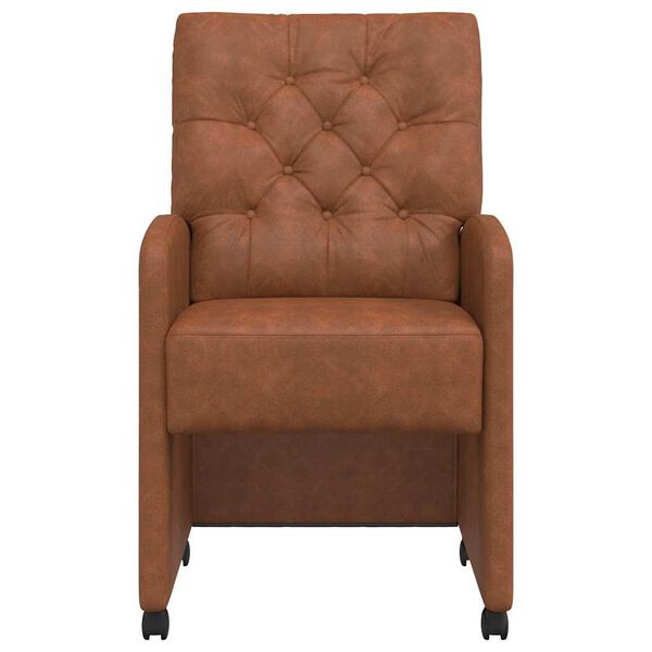 vidaXL Столове с Колела 2 pcs Кафяво 58 x 67 x 97 см Изкуствена