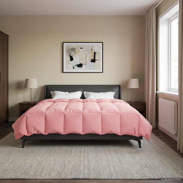 vidaXL Летен юрган Патичено Розово 240 х 260 см Микрофибър